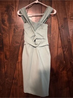 Lavish Alice Mint Green Twist-Waist Midi Dress